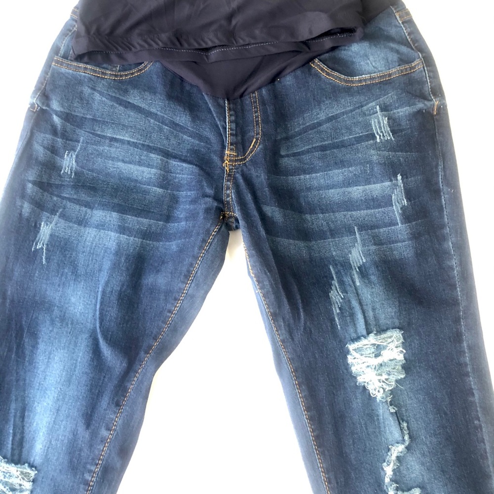 Distressed Maternity Jeans, Size Medium - Picture 2 of 5